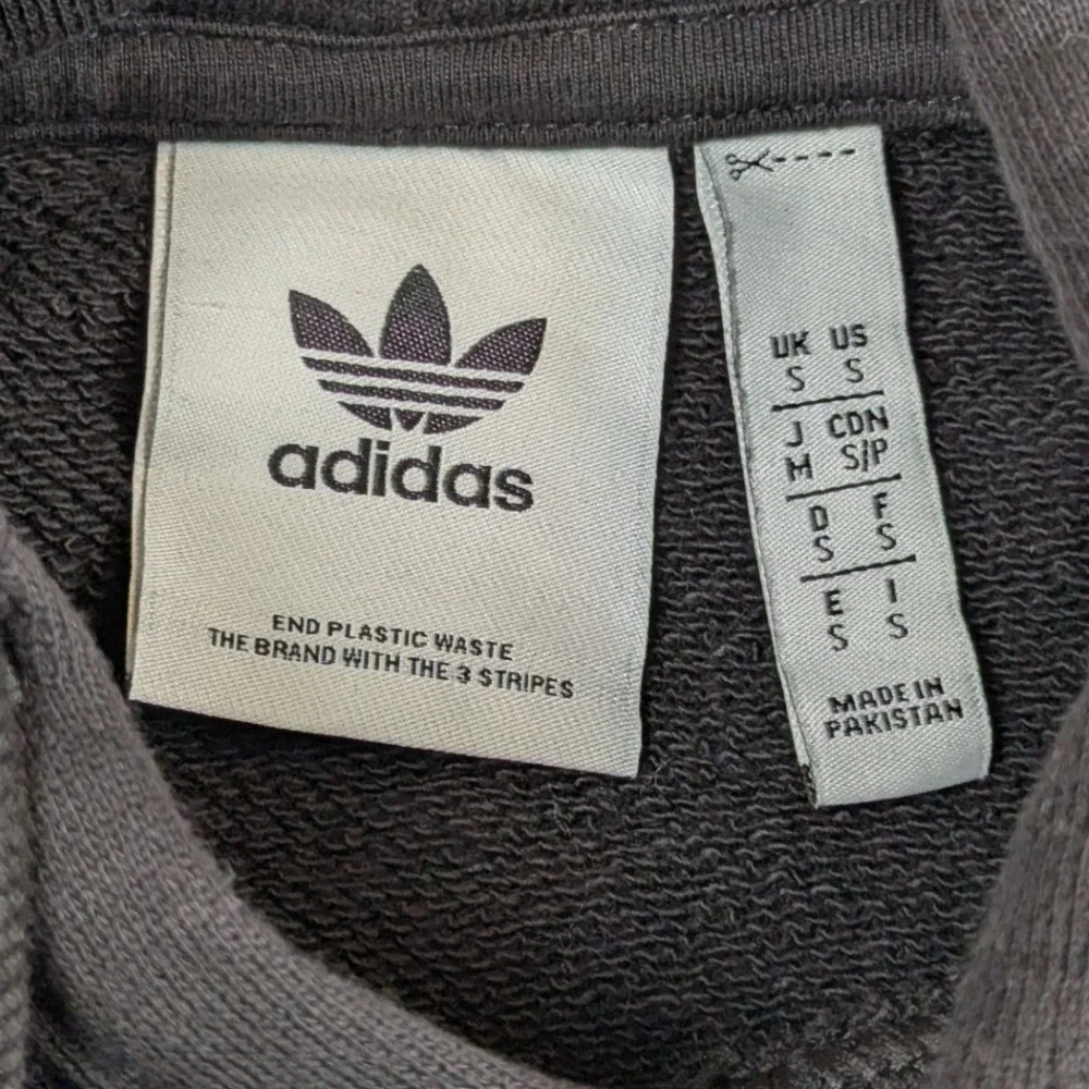 Adidas Originals Mens Small Black Globe Trefoil Graphic Sleeve Logo Hoodie